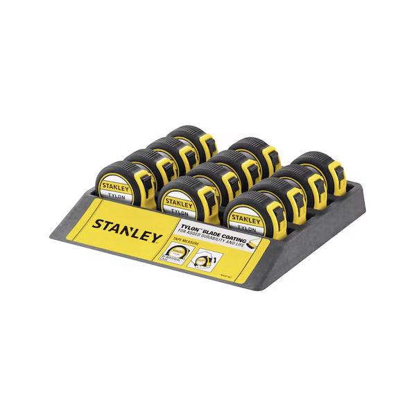 Mètres rubans TYLON - Boîtier ABS antichoc - (Pack de 12 pcs) - Mètre ruban 3m - Ruban 12,7 mm - STANLEY - (Pack multiple) Mètres rubans TYLON - Boîtier ABS antichoc - (Pack de 12 pcs) - Mètre ruban 3m - Ruban 12,7 mm - STANLEY - (Pack multiple)